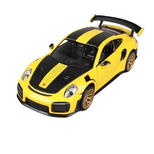 YCNXEB Miniatur Modelle CALloy Sportwagen Druckguss Metall Rennwagen Modell Simulation Sound Licht Spielzeug Originalgetreue Nachbildung(Yellow) von YCNXEB
