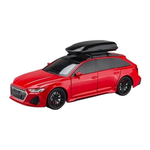 YCNXEB Miniatur Modelle Diecast 1 24 Für Audi RS6 Quattro Station Wagon Legierung Spielzeugauto Modell Rad Lenkung Sound & Licht Sammlerstücke Originalgetreue Nachbildung(Rot) von YCNXEB