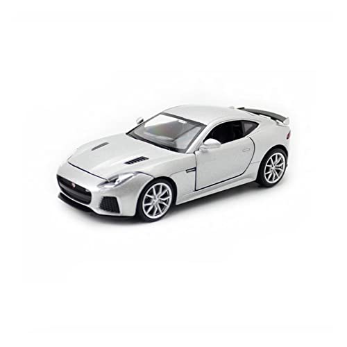 YCNXEB Miniatur Modelle Für F-Typ Sportwagen 1 32 Legierungssimulation Gürtel Sound Und Licht Ziehen Automodell Kindergeschenk Zurück Originalgetreue Nachbildung(Silber) von YCNXEB
