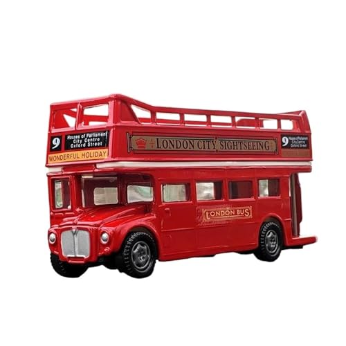 YCNXEB Miniatur Modelle Für London Double Deck Reise Elektrische Verkehrs Bus Legierung Modell Druck Druck Simulation Metall Pkw Bus Spielzeug Originalgetreue Nachbildung von YCNXEB