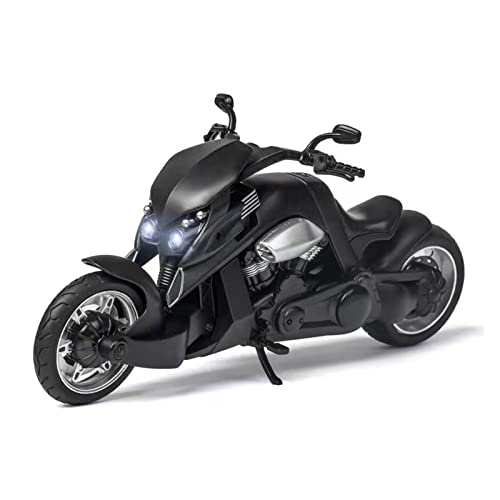 YCNXEB Miniatur Modelle Für Motorrad 1 12 Simulation Legierung Mit Sound Und Licht Force Control Modell Spielzeug Geschenk Nachbildung(Schwarz) von YCNXEB
