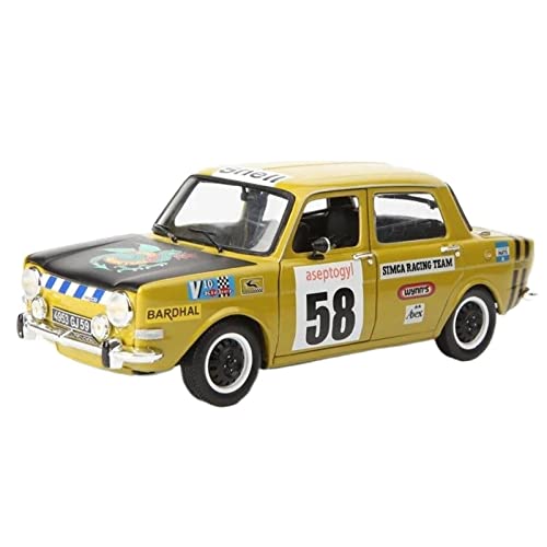 YCNXEB Miniatur Modelle Für Simca 1000 Rallye 2 SRT N°58 Druckguss Auto Metalllegierung Modellauto Spielzeug 1 18 Nachbildung von YCNXEB