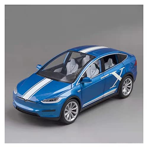 YCNXEB Miniatur Modelle Für Tesla Auto 1:20 Simulation Alloy Sound and Light Force Control Modell Spielzeugauto Nachbildung(Blau) von YCNXEB