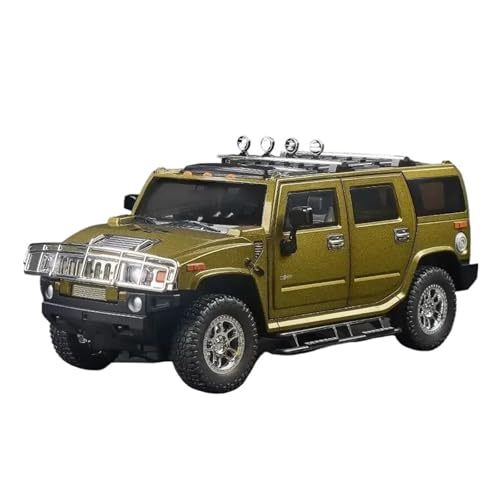 YCNXEB Miniatur Modelle Maßstab 1 18 Für Maßstab H2 Hummer Offroad-Legierung Diecast-Miniaturautos Mit Leichter Musik Spielzeug-Erwachsenenkollektion Originalgetreue Nachbildung(Grün) von YCNXEB