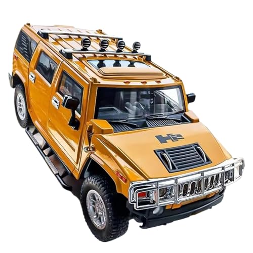 YCNXEB Miniatur Modelle Maßstab 1 18 Für Maßstab H2 Hummer Offroad-Legierung Diecast-Miniaturautos Mit Leichter Musik Spielzeug-Erwachsenenkollektion Originalgetreue Nachbildung(Orange) von YCNXEB