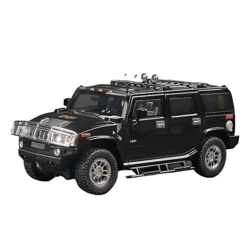 YCNXEB Miniatur Modelle Maßstab 1 18 Für Maßstab H2 Hummer Offroad-Legierung Diecast-Miniaturautos Mit Leichter Musik Spielzeug-Erwachsenenkollektion Originalgetreue Nachbildung(Schwarz) von YCNXEB