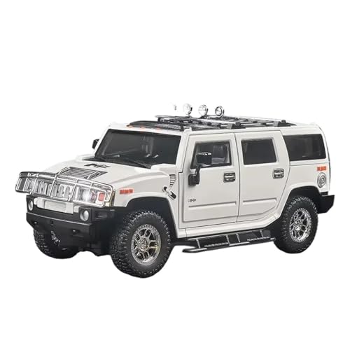 YCNXEB Miniatur Modelle Maßstab 1 18 Für Maßstab H2 Hummer Offroad-Legierung Diecast-Miniaturautos Mit Leichter Musik Spielzeug-Erwachsenenkollektion Originalgetreue Nachbildung(White) von YCNXEB
