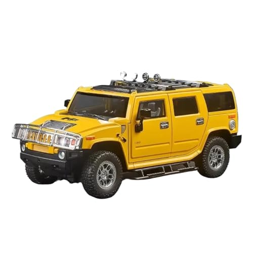 YCNXEB Miniatur Modelle Maßstab 1 18 Für Maßstab H2 Hummer Offroad-Legierung Diecast-Miniaturautos Mit Leichter Musik Spielzeug-Erwachsenenkollektion Originalgetreue Nachbildung(Yellow) von YCNXEB