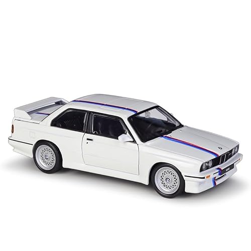 YCNXEB Miniatur Modelle Maßstab 1 24 Druckguss-Metall-BMW M3 E30 Sportwagen Legierung Automodell Spielzeug Ornament Replik Sammlerqualität Originalgetreue Nachbildung(White) von YCNXEB