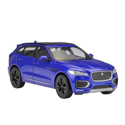 YCNXEB Miniatur Modelle Maßstab 1 24 Druckgussmetall Jaguar F-Pace Legierung SUV Automodell Ornament Sammlerstück Für Erwachsene Originalgetreue Nachbildung(Blau) von YCNXEB