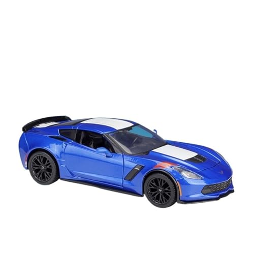 YCNXEB Miniatur Modelle Maßstab 1 24 Für Chevrolet Corvette C8 Aus Metalldruckguss Simulation Eines Sportwagens Legierungsmodell Hobby-Sammlerstück Originalgetreue Nachbildung(Blau) von YCNXEB