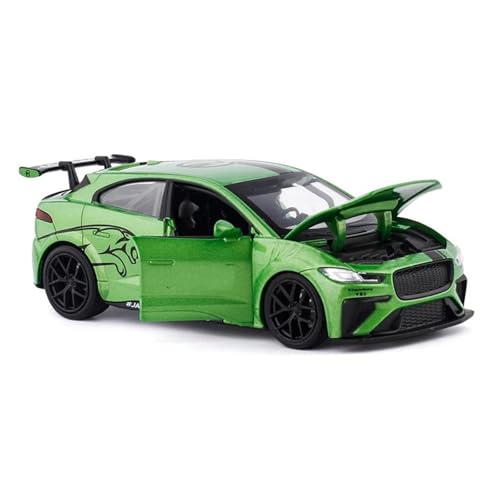 YCNXEB Miniatur Modelle Maßstab 1 32 Für Jaguar I-Pcae E Metalllegierung Druckguss-Automodell Miniaturmodell Mit Sound-Licht-Modell Sportwagen-Spielzeug Originalgetreue Nachbildung(Grün) von YCNXEB