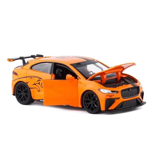 YCNXEB Miniatur Modelle Maßstab 1 32 Für Jaguar I-Pcae E Metalllegierung Druckguss-Automodell Miniaturmodell Mit Sound-Licht-Modell Sportwagen-Spielzeug Originalgetreue Nachbildung(Orange) von YCNXEB