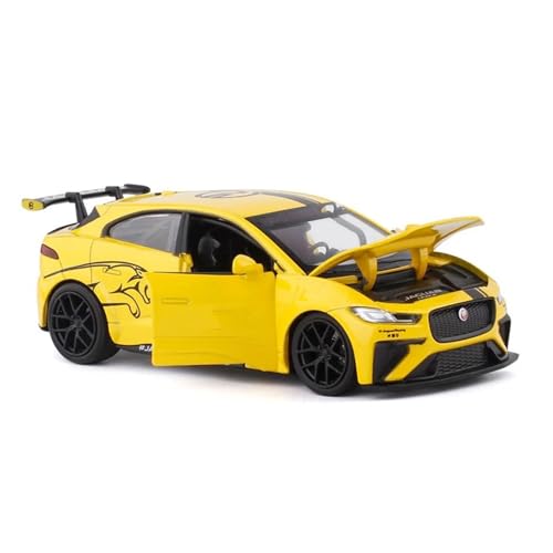 YCNXEB Miniatur Modelle Maßstab 1 32 Für Jaguar I-Pcae E Metalllegierung Druckguss-Automodell Miniaturmodell Mit Sound-Licht-Modell Sportwagen-Spielzeug Originalgetreue Nachbildung(Yellow) von YCNXEB