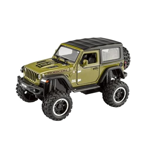 YCNXEB Miniatur Modelle Maßstab 1 32 Für Rubicon-Offroad-Legierungsautomodell Mit Sound Und Licht, Retro-Rückziehfunktion Originalgetreue Nachbildung(Grün) von YCNXEB
