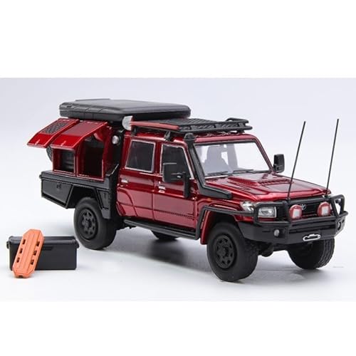 YCNXEB Miniatur Modelle Maßstab 1 64 Für Aus Druckgussmetall Toyota Landcruiser J78 Land Cruiser Legierung Automodell Für Erwachsene Sammlerqualität Originalgetreue Nachbildung(Rot) von YCNXEB