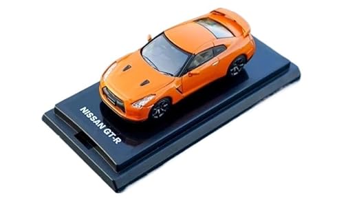 YCNXEB Miniatur Modelle Maßstab 1 64 Nissan GTR Simulation Diecast Legierung Auto Sport Fahrzeug Spielzeug Sammlung Souvenir Ornamente Display Spielzeug Originalgetreue Nachbildung(Orange) von YCNXEB