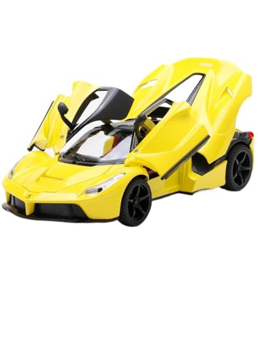 YCNXEB Miniatur Modelle Maßstab 1:22 Für Maßstabsgetreue Modell-Spielzeugornamente Aus Druckguss-Metall Cabrio Ferrari Lafa Supersportwagen-Legierung Originalgetreue Nachbildung(Yellow) von YCNXEB