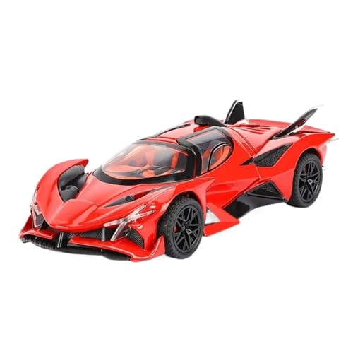 YCNXEB Miniatur Modelle Super Car Vehicles Model 1 32 Für Apollo Project EVO Alloy Sports Car Model Diecasts Metal Racing Sound and Light Toy Originalgetreue Nachbildung(Rot) von YCNXEB