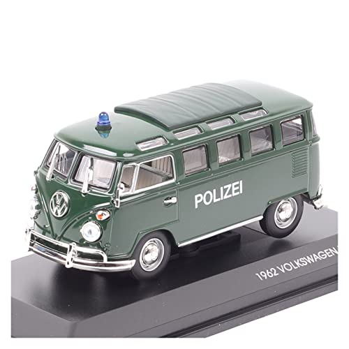YCNXEB Miniatur Modelle for Road Signature Vintage Germany 1962 VW Micobus Feuerwehrbus Spielzeugmodell 1 43 Originalgetreue Nachbildung(Grün) von YCNXEB
