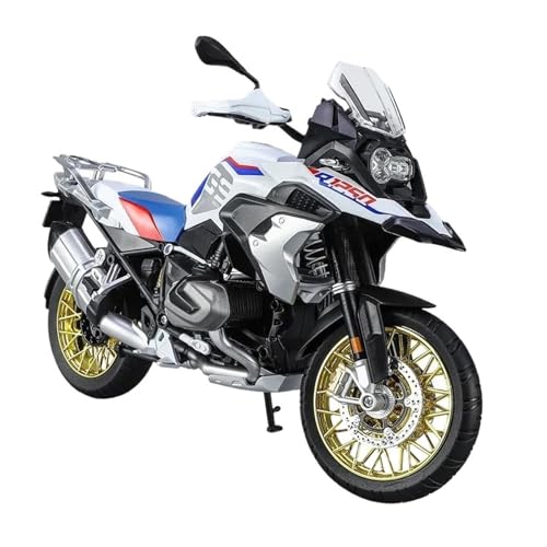 YCNXEB Motorrad in Limitierter Auflage 1:9 Für BMW R1250GS ADV Stoßdämpfer-Legierungsdruckguss-Motorradmodell Mit Sound- Und Lichtkollektion Hobby Souvenir(White Style One) von YCNXEB