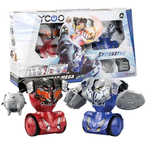YCOO 2 x Kombat Mega-Roboter, ferngesteuert, 16 cm, austauschbare Fässe, Spielzeug mit Soundeffekten, ab 5 Jahren, 88068 von YCOO