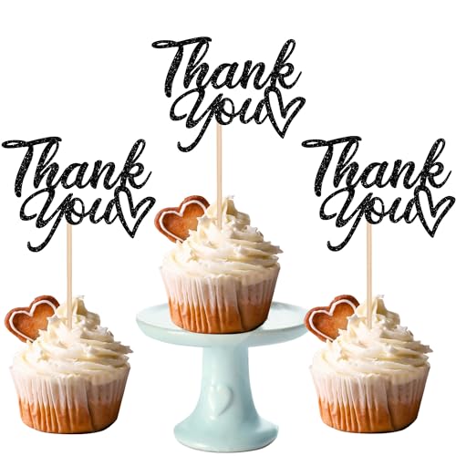 24 Stück Thank You Cupcake Topper Glitzer Thank You Cupcake Picks Thanksgiving Day Cupcake Dekorationen Hochzeit Jahrestag Geburtstag Party Kuchen Dekorationen Schwarz 24 Stück Thank You Cupcake Topper Glitzer Thank You Cupcake Picks Thanksgiving Day Cupcake Dekorationen Hochzeit Jahrestag Geburtstag Party Kuchen Dekorationen Schwarz von YCTHUNFISH