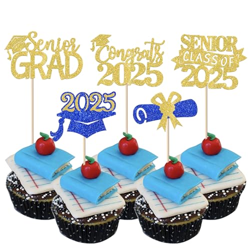 30 Stück Abschluss 2023 Cupcake Topper Glitzer Senior Klasse 2023 Cake Toppers Diplom Cupcake Picks 2023 Abschluss Thema Party Cupcake Dekorationen Supplies Gold Blau 30 Stück Abschluss 2023 Cupcake Topper Glitzer Senior Klasse 2023 Cake Toppers Diplom Cupcake Picks 2023 Abschluss Thema Party Cupcake Dekorationen Supplies Gold Blau von YCTHUNFISH