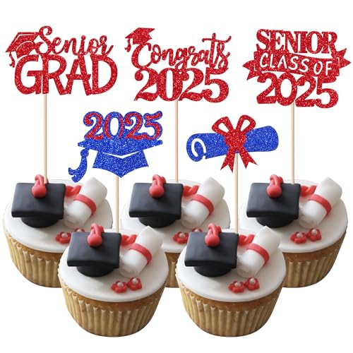 30 Stück Abschluss 2023 Cupcake Topper Glitzer Senior Klasse 2023 Cake Toppers Diplom Cupcake Picks 2023 Abschluss Thema Party Cupcake Dekorationen Supplies Rot Blau 30 Stück Abschluss 2023 Cupcake Topper Glitzer Senior Klasse 2023 Cake Toppers Diplom Cupcake Picks 2023 Abschluss Thema Party Cupcake Dekorationen Supplies Rot Blau von YCTHUNFISH