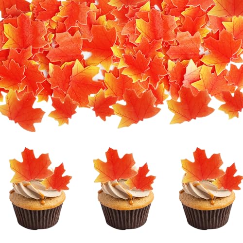 50 Stück essbare Ahornblätter Cupcake-Dekorationen, Wasserpapier, Herbstblätter, Erntedankfest, Kuchendekorationen für Babyparty, Kindergeburtstag 50 Stück essbare Ahornblätter Cupcake-Dekorationen, Wasserpapier, Herbstblätter, Erntedankfest, Kuchendekorationen für Babyparty, Kindergeburtstag von YCTHUNFISH