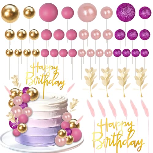 52 Stück Bälle Kuchen Topper Happy Birthday Kuchen Picks Mini Ballon Kugeln Blätter DIY Cupcake Dekorationen für Hochzeitstag Geburtstag Motto Party Supplies Roségold 52 Stück Bälle Kuchen Topper Happy Birthday Kuchen Picks Mini Ballon Kugeln Blätter DIY Cupcake Dekorationen für Hochzeitstag Geburtstag Motto Party Supplies Roségold von YCTHUNFISH