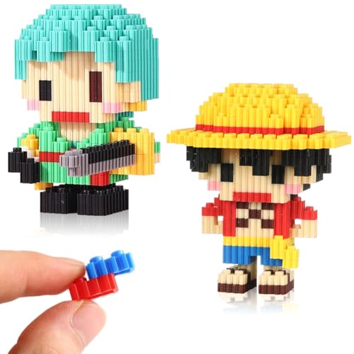 Bausteine, 2 Stück Building Blöcke Bausteine Set Bauklötze Spielzeug 3D-Modell Micro Blöcke Nano Bauklötze Satz Konstruktionsspielzeug Ziegelstein Geschenk für Kinder (2Form) von YCVBCY