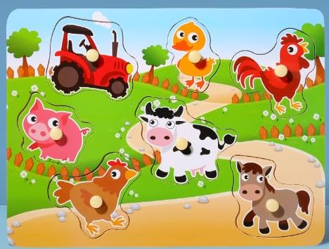 Wooden Grab Puzzle, Animal Farm, Wooden Puzzle from 1 2 3 Years, Wooden Puzzle for Children's Gifts, Children's Wooden Puzzle, Plug-in Puzzle for Boys and Girls Wooden Grab Puzzle, Animal Farm, Wooden Puzzle from 1 2 3 Years, Wooden Puzzle for Children's Gifts, Children's Wooden Puzzle, Plug-in Puzzle for Boys and Girls von YCVBCY