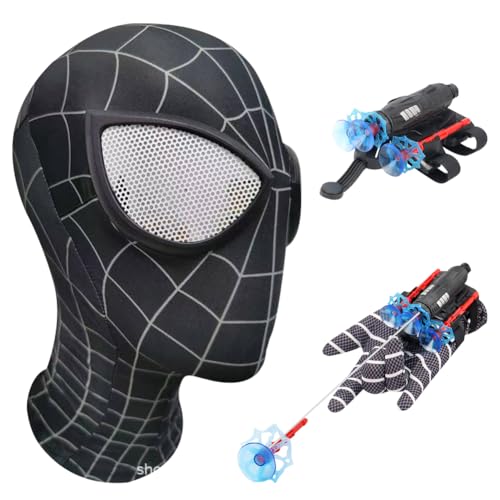 YCVBCY 2PCS Spider Maske 3D-Druck Helden Maske für Kinder Spielzeug Set Spider Handschuhe Set für Kinder Spinnennetz Launcher Requisiten Masken für Cosplay Halloween Weihnachten Verkleiden-A YCVBCY 2PCS Spider Maske 3D-Druck Helden Maske für Kinder Spielzeug Set Spider Handschuhe Set für Kinder Spinnennetz Launcher Requisiten Masken für Cosplay Halloween Weihnachten Verkleiden-A von YCVBCY