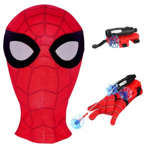 YCVBCY 2PCS Spider Maske 3D-Druck Helden Maske für Kinder Spielzeug Set Spider Handschuhe Set für Kinder Spinnennetz Launcher Requisiten Masken für Cosplay Halloween Weihnachten Verkleiden-B YCVBCY 2PCS Spider Maske 3D-Druck Helden Maske für Kinder Spielzeug Set Spider Handschuhe Set für Kinder Spinnennetz Launcher Requisiten Masken für Cosplay Halloween Weihnachten Verkleiden-B von YCVBCY