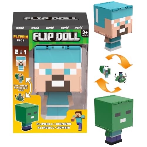 YCVBCY Miner Flippin’ Figs 2-in-1- Fidget Play Figuren, Ornamente für Spielfiguren, Actionfiguren mit Großen Köpfen Ornament, Videospiel Figur Geschenk für Kinder Junge Mädchen und Spielfans YCVBCY Miner Flippin’ Figs 2-in-1- Fidget Play Figuren, Ornamente für Spielfiguren, Actionfiguren mit Großen Köpfen Ornament, Videospiel Figur Geschenk für Kinder Junge Mädchen und Spielfans von YCVBCY