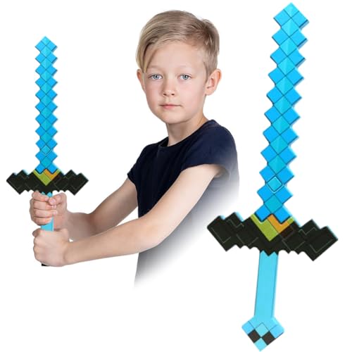 YCVBCY Pixel Schwert Spielzeug für Kinder Kunststoff-Replik Diamant-Schwert Zubehör Pixel Schwert Spitzhacke Spielzeug Disguise Accessories Kostüm Geschenke für Kinder Halloween Karneval von YCVBCY