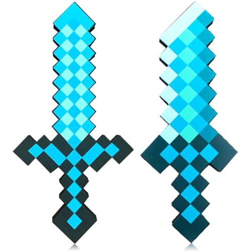 YCVBCY Spiel Diamant-Schwert Zubehör, Game Role-Play Accessory für Video Game Fans Kinder, 2 Sätze, Blau von YCVBCY