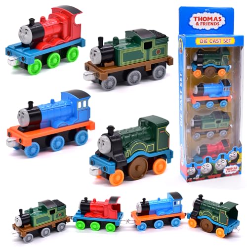 YCVBCY Thomas Spielzeugauto Set 4pcs Cars Kinderidee Mini Spielfahrzeuge Pack mit Thomas Kinderidee Spielfahrzeuge für Geburtstagsfeiern Geburtstagsgeschenk Kinder Ab 3 Jahren von YCVBCY