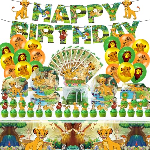 125 Stück Geburtstag Deko, Kinder Geburtstagdeko,Jungen Mädchen Birthday Decorations,Party Supplies Set mit Teller,Banner,Servietten,Luftballons,Cake Topper,Einladungskarte,Folienballon von YCWSSB