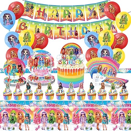 73 Stück Geburtstagsdeko, Kinder Geburtstag Deko,Mädchen Birthday Decorations Set mit Teller,Banner,Servietten,Luftballons,Cake Topper 73 Stück Geburtstagsdeko, Kinder Geburtstag Deko,Mädchen Birthday Decorations Set mit Teller,Banner,Servietten,Luftballons,Cake Topper von YCWSSB