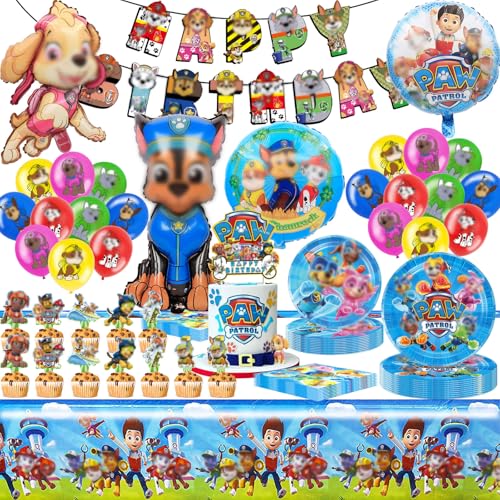 YCWSSB 79 Stück Geburtstag Deko, Kinder Geburtstagdeko, Jungen Mädchen Birthday Decorations Set mit Teller, Banner, Servietten, Luftballons, Cake Topper YCWSSB 79 Stück Geburtstag Deko, Kinder Geburtstagdeko, Jungen Mädchen Birthday Decorations Set mit Teller, Banner, Servietten, Luftballons, Cake Topper von YCWSSB