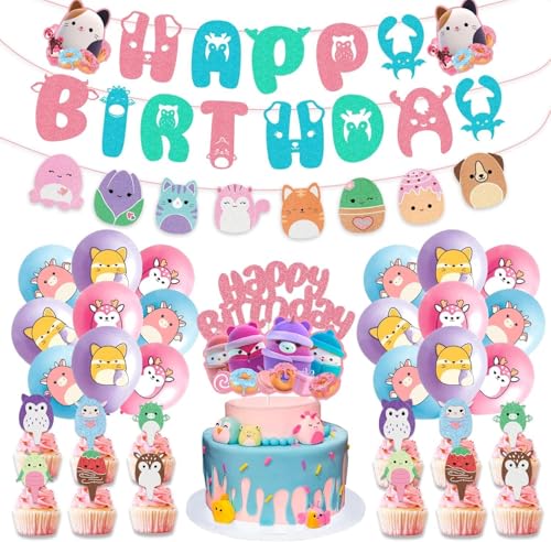 Themed Geburtstag Dekorationen,33pcs Geburtstags Luftballons,Partydekorationen Umfassen Luftballons, Banner, Cake Topper für Kinder Themenparty Themed Geburtstag Dekorationen,33pcs Geburtstags Luftballons,Partydekorationen Umfassen Luftballons, Banner, Cake Topper für Kinder Themenparty von YCWSSB