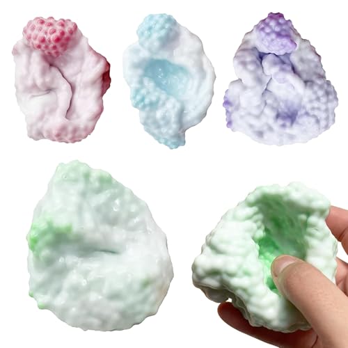 4 Stück Trauben Stressball, Squeeze Spielzeug,Fidget Toys, Formbarer Vakuumball,zum Stressabbau und zur Entspannung,Geeignet für Kinder und Erwachsene von YCZCHE14