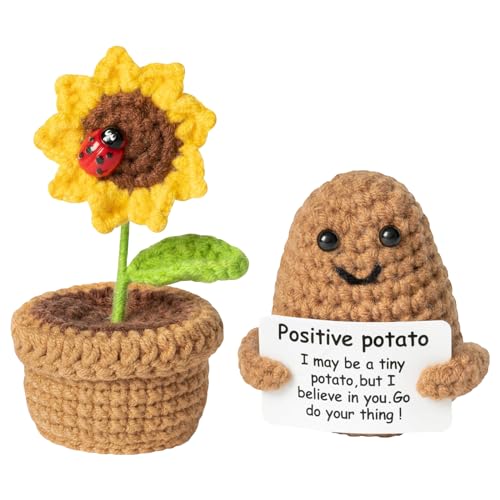 YCZCHE14 Pocket Hug Positive Potato Knitted Potato Set Creative Knitted Wool Potato Sonnenblume Doll Pocket Hug Geschenk für Frauen, Abschiedsgeschenk Kollegen, Freundin, Positive Kartoffel YCZCHE14 Pocket Hug Positive Potato Knitted Potato Set Creative Knitted Wool Potato Sonnenblume Doll Pocket Hug Geschenk für Frauen, Abschiedsgeschenk Kollegen, Freundin, Positive Kartoffel von YCZCHE14