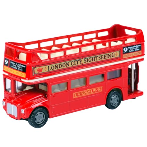 YCZLGEZ Bus Spielzeug,DoppelstockLegierung Bus, Spielzeugauto-Modell, Rot Spielzeugauto, Bus Modell Spielzeugautos Set für Freunde und Kinder Lernspiel Geburtstagsparty-Geschenk von YCZLGEZ