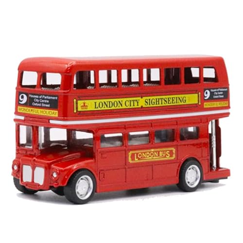 YCZLGEZ Mini Bus Spielzeug,DoppelstockLegierung Bus, Spielzeugauto-Modell, Rot Spielzeugauto, Bus Modell Spielzeugautos Set für Freunde und Kinder Lernspiel Geburtstagsparty-Geschenk von YCZLGEZ