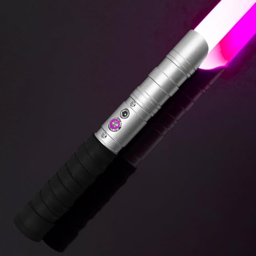 YDD GENIUS YDDSABER Lichtschwert Force FX Metall-Aluminium-Griff, Silber-Serie, RGB-LED-Lichtschwert, starker Duell-Blaster-Sound, 2 Stück YDD GENIUS YDDSABER Lichtschwert Force FX Metall-Aluminium-Griff, Silber-Serie, RGB-LED-Lichtschwert, starker Duell-Blaster-Sound, 2 Stück von YDD GENIUS