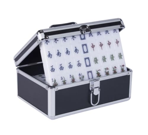 YDHSIKK Mah Jong Mit Mahjong-Box 144 nummerierte Kacheln Chinesisches Mahjong(Black,36mm) von YDHSIKK