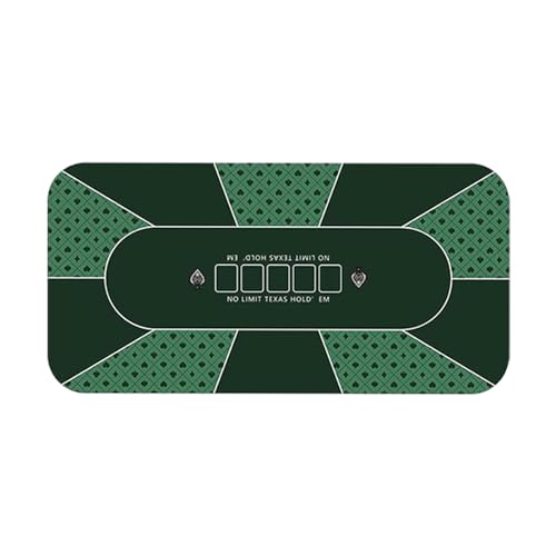 YDHSIKK Poker Matte Filz Layout Pad Maus, Gummimatte for Texas Hold'em Pokertische for 10 Spieler, tragbare, zusammenklappbare Pokermatte mit Tragetasche(L) von YDHSIKK